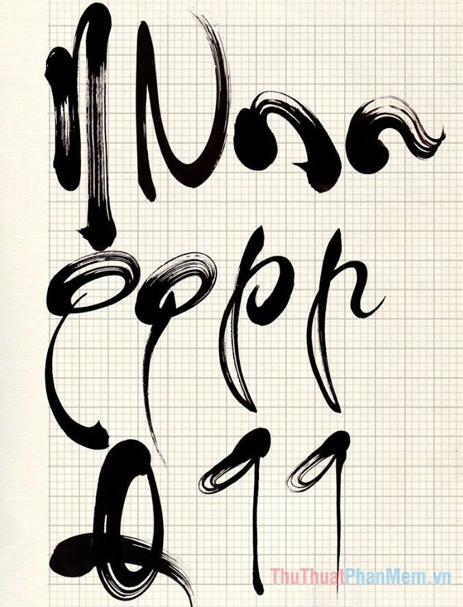 Chữ P Thư Pháp