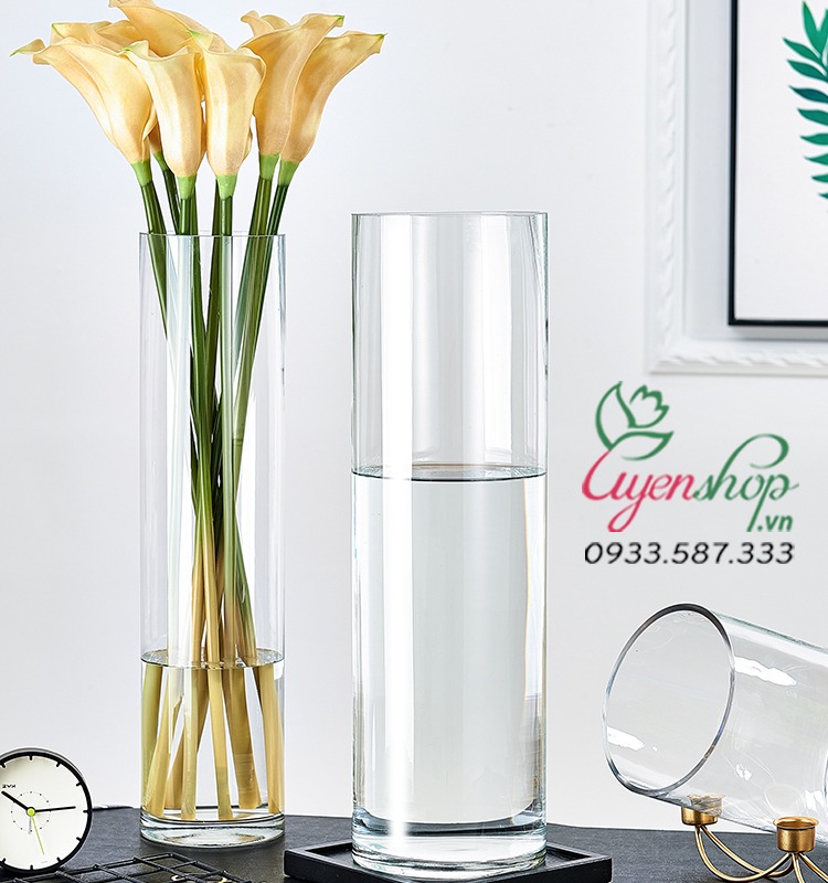 Lọ Hoa Thủy Tinh Trụ Tròn