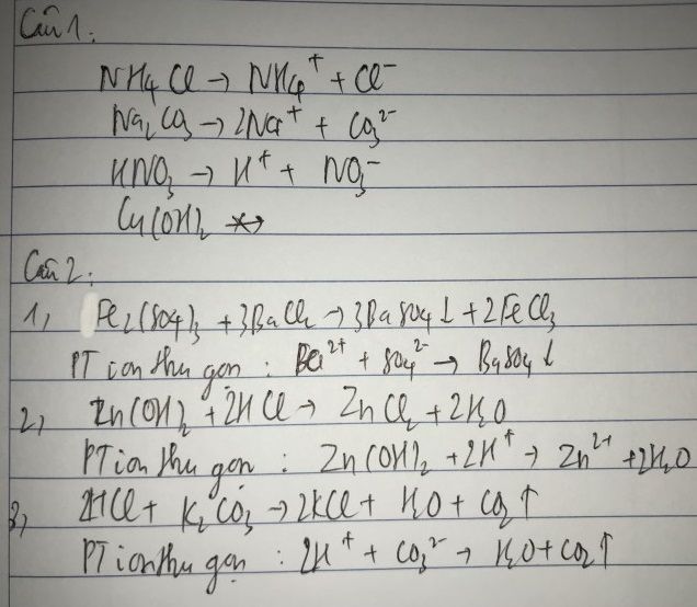 Phương Trình điện Li Nh4cl