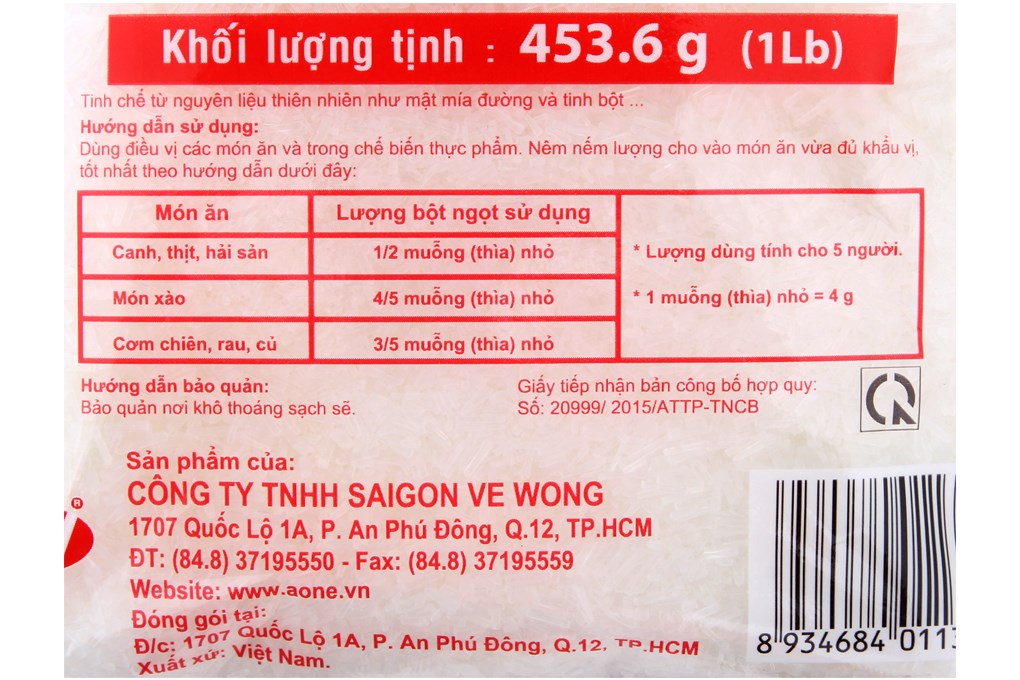 Thành Phần Chính Bột Ngọt