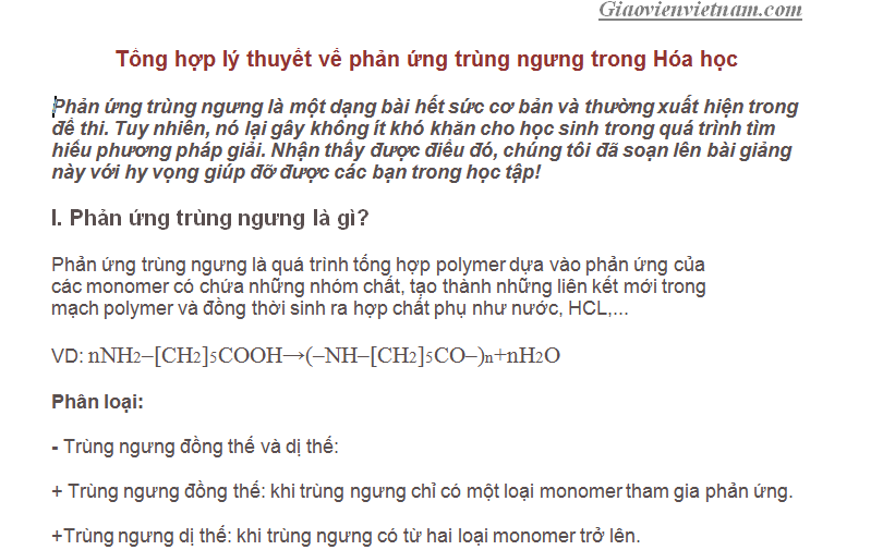 Trùng Ngưng Là Gì