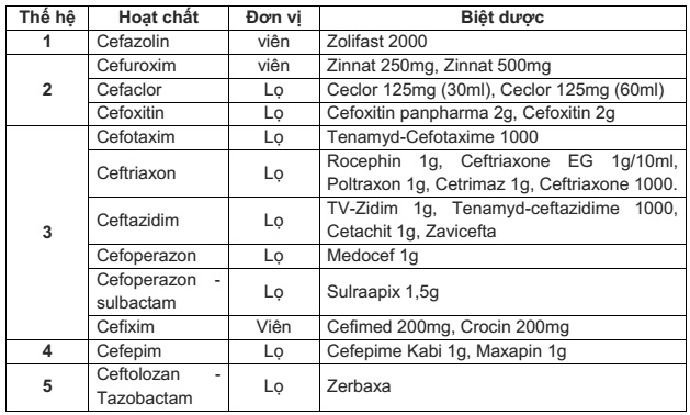 Cephalosporin Thế Hệ 5
