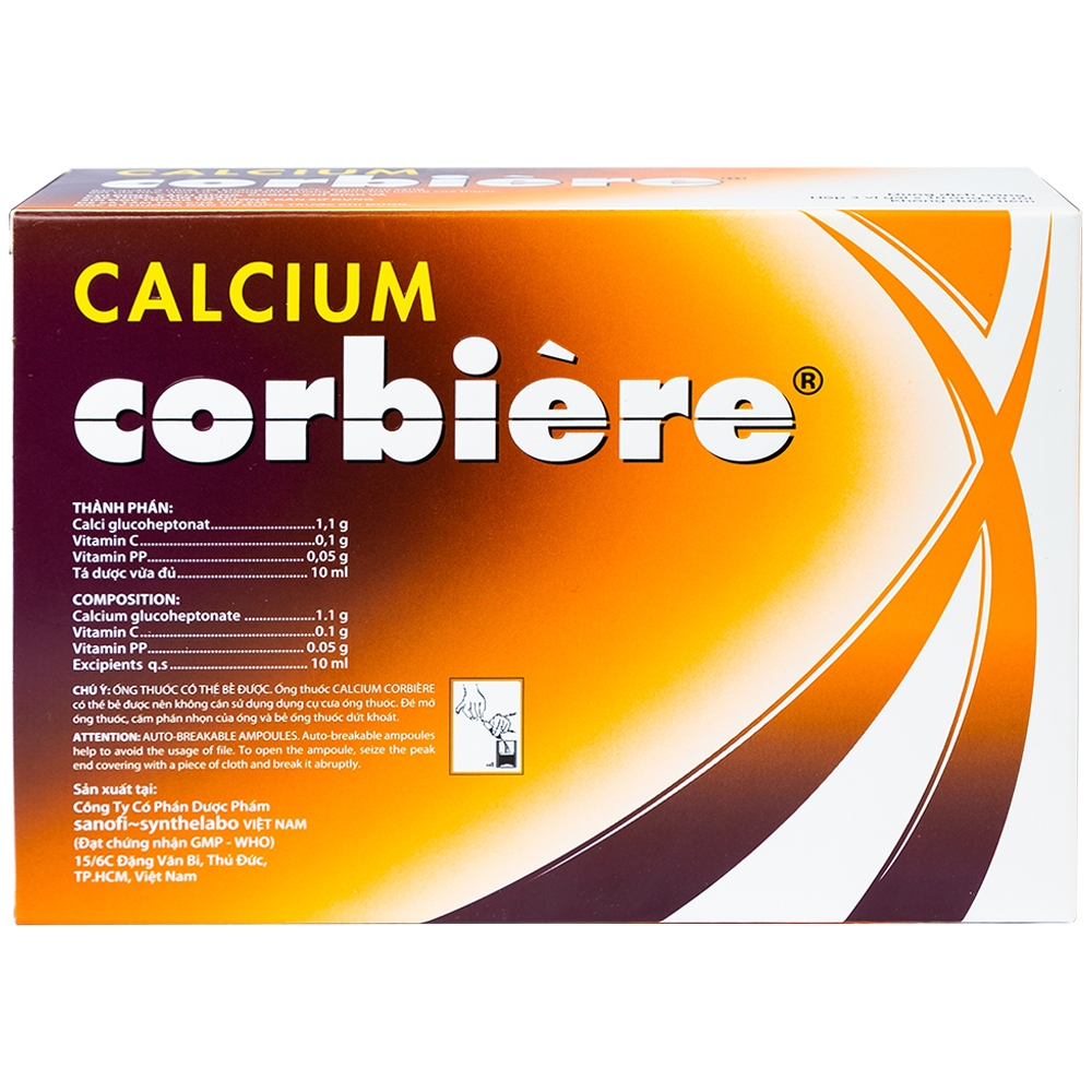1 ống Canxi Corbiere Chứa Bao Nhiêu Mg Canxi